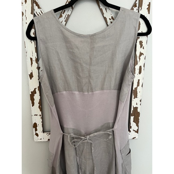 For Cynthia dress. Sleeveless linen-blend dress‎ with pockets. Lagenlook style - Picture 4 of 8